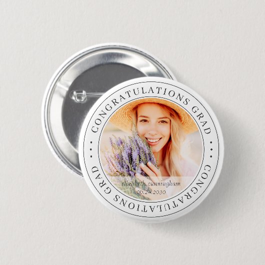 Herzlichen Glückwunsch Grad Modernes, schlichtes F Button (Vorne & Hinten)