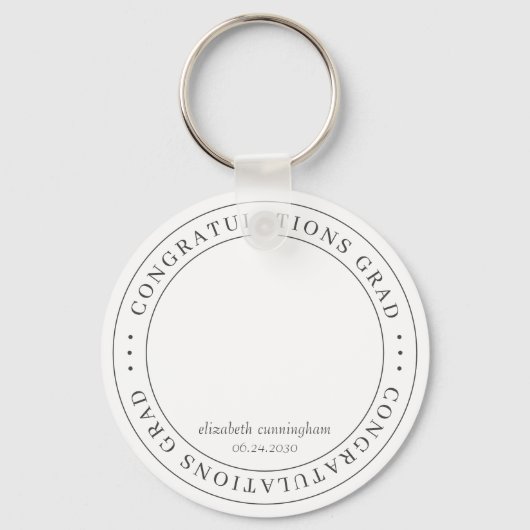 Herzlichen Glückwunsch Grad Modernes, schlichtes F Schlüsselanhänger (Vorderseite)