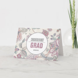 Herzlichen Glückwunsch Grad. Muster für Blumenmust Karte