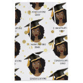 Herzlichen Glückwunsch Grad! Schwarze Frau mit Gra Mittlere Geschenktüte (Rückseite)