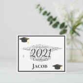 Herzlichen Glückwunsch Graduate 2021 Word Art Postkarte (Stehend Vorderseite)