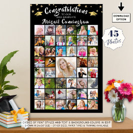 Herzlichen Glückwunsch Graduate 45 Foto Collage Poster
