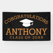 Herzlichen Glückwunsch Graduate Abschluss Black Or Banner (Horizontal)