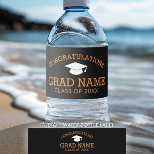 Herzlichen Glückwunsch Graduate Abschluss Black Or Wasserflaschenetikett