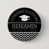 Herzlichen Glückwunsch Graduate Abschluss CAN EDIT Button (Vorderseite)