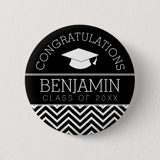 Herzlichen Glückwunsch Graduate Abschluss CAN EDIT Button (Vorderseite)