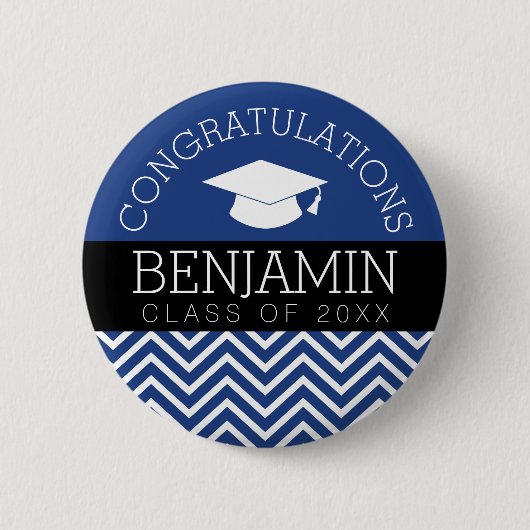 Herzlichen Glückwunsch Graduate Abschluss CAN EDIT Button (Vorderseite)