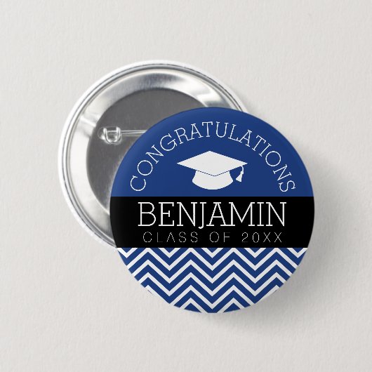 Herzlichen Glückwunsch Graduate Abschluss CAN EDIT Button (Vorne & Hinten)