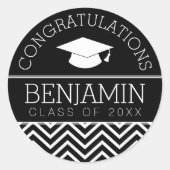Herzlichen Glückwunsch Graduate Abschluss CAN EDIT Runder Aufkleber (Vorderseite)