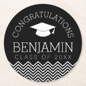 Herzlichen Glückwunsch Graduate Abschluss CAN EDIT Runder Pappuntersetzer (Vorderseite)