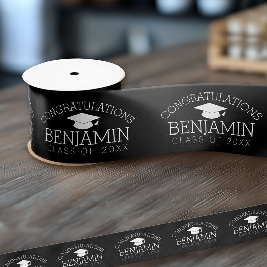 Herzlichen Glückwunsch Graduate Abschluss CAN EDIT Satinband