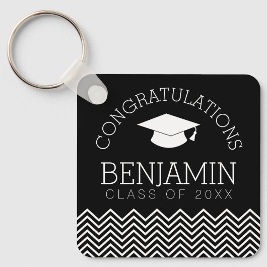 Herzlichen Glückwunsch Graduate Abschluss CAN EDIT Schlüsselanhänger (Vorderseite)