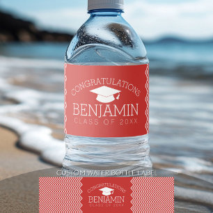Herzlichen Glückwunsch Graduate Abschluss CAN EDIT Wasserflaschenetikett