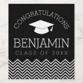 Herzlichen Glückwunsch Graduate Abschluss CAN EDIT Weinetikett (Einzelnes Label)