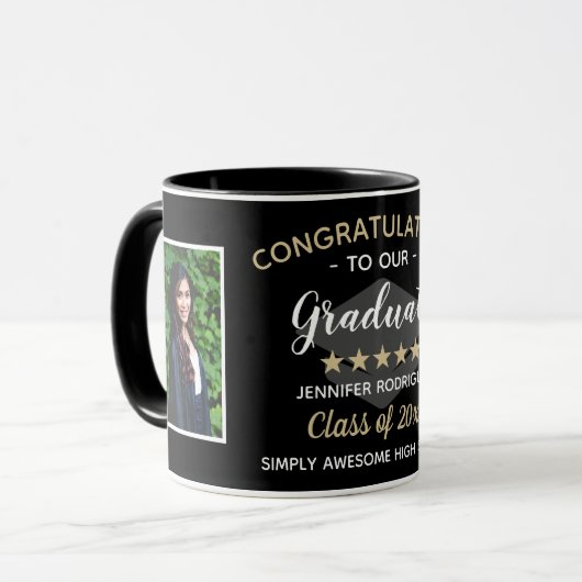 Herzlichen Glückwunsch Graduate Abschluss Custom 2 Tasse (Vorderseite Links)