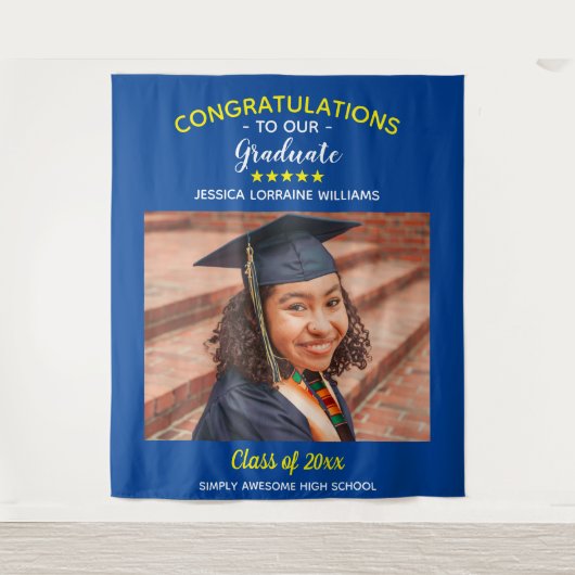 Herzlichen Glückwunsch Graduate Abschluss Custom F Wandteppich (Vorderseite)