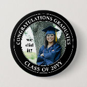 Herzlichen Glückwunsch Graduate Abschluss Foto Button (Vorderseite)