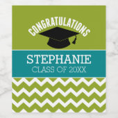 Herzlichen Glückwunsch Graduate - Abschluss Hat un Weinetikett (Einzelnes Label)