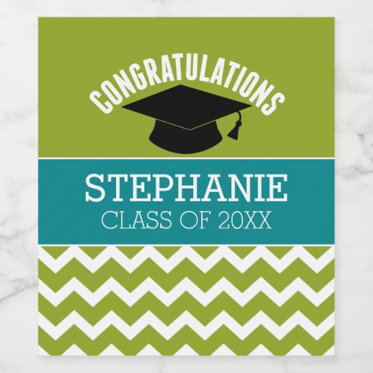 Herzlichen Glückwunsch Graduate - Abschluss Hat un Weinetikett (Einzelnes Label)