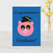 Herzlichen Glückwunsch Graduate, Abschluss Pig Car Karte (Gelbe Blume)