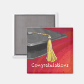 Herzlichen Glückwunsch Graduate Black and Red Magnet (Vorderseite/Rückseite)