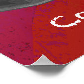 Herzlichen Glückwunsch Graduate Black and Red Poster (Ecke)