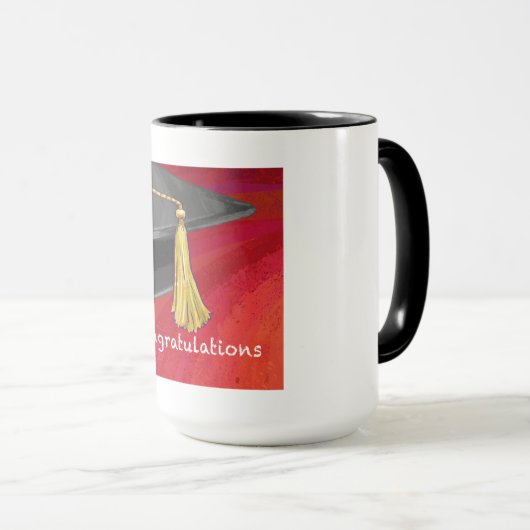 Herzlichen Glückwunsch Graduate Black and Red Tasse (VorderseiteRechts)