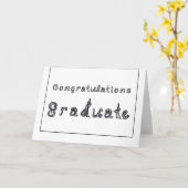 Herzlichen Glückwunsch Graduate Black Fabric Schri Karte (Gelbe Blume)