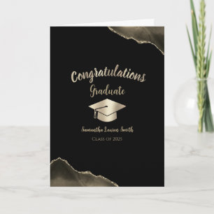 Herzlichen Glückwunsch Graduate Black Gold Class o Karte