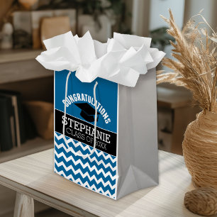 Herzlichen Glückwunsch Graduate - Blue Black Absch Mittlere Geschenktüte