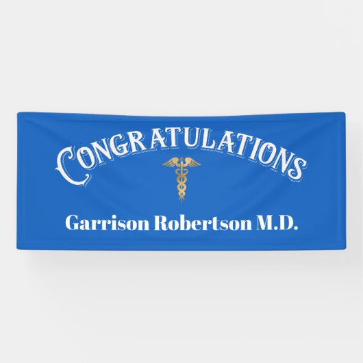 Herzlichen Glückwunsch Graduate Blue MD Doctor Ban Banner (Horizontal)