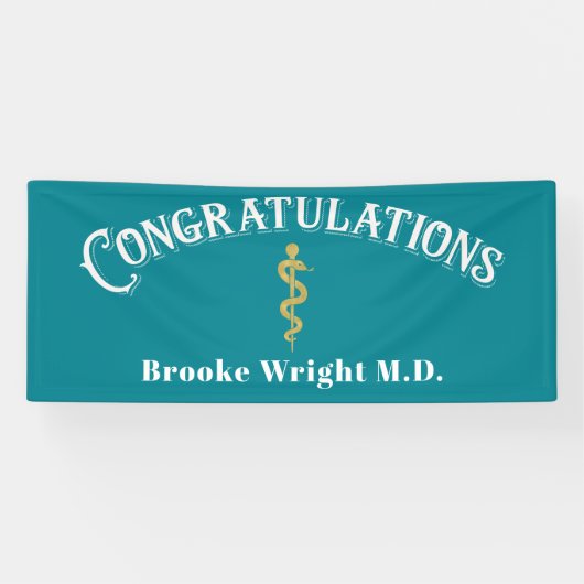 Herzlichen Glückwunsch Graduate Blue MD Doctor Ban Banner (Horizontal)