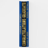 Herzlichen Glückwunsch Graduate Blue | Schwarz | G Banner (Vertikal)