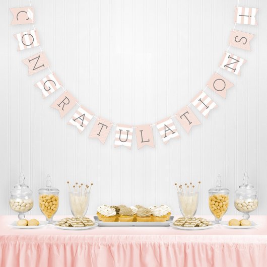 Herzlichen Glückwunsch Graduate Blush Pink Party Wimpelkette