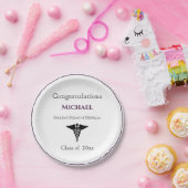 Herzlichen Glückwunsch Graduate Caduceus Burgundy Pappteller (Party)