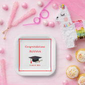 Herzlichen Glückwunsch Graduate Cap & Diploma Pape Pappteller (Party)