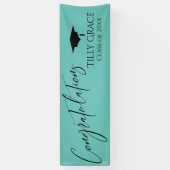 Herzlichen Glückwunsch Graduate Class Aquamarin Banner (Vertikal)