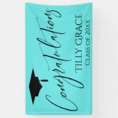 Herzlichen Glückwunsch Graduate Class Black on Aqu Banner (Vertikal)