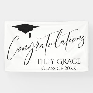 Herzlichen Glückwunsch Graduate Class Black on Whi Banner