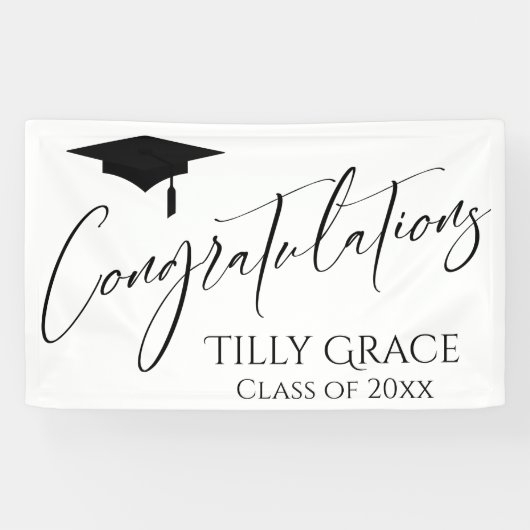 Herzlichen Glückwunsch Graduate Class Black on Whi Banner (Horizontal)