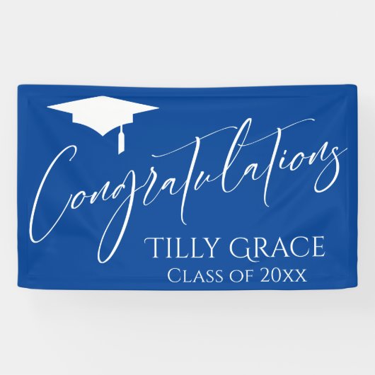 Herzlichen Glückwunsch Graduate Class Bright Blue Banner (Horizontal)