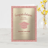 Herzlichen Glückwunsch Graduate Class of 2022 Pink Karte (Gelbe Blume)