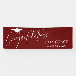 Herzlichen Glückwunsch Graduate Class of Burgundy Banner