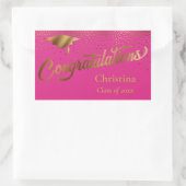 Herzlichen Glückwunsch Graduate Class of Gold on P Rechteckiger Aufkleber (Tasche)