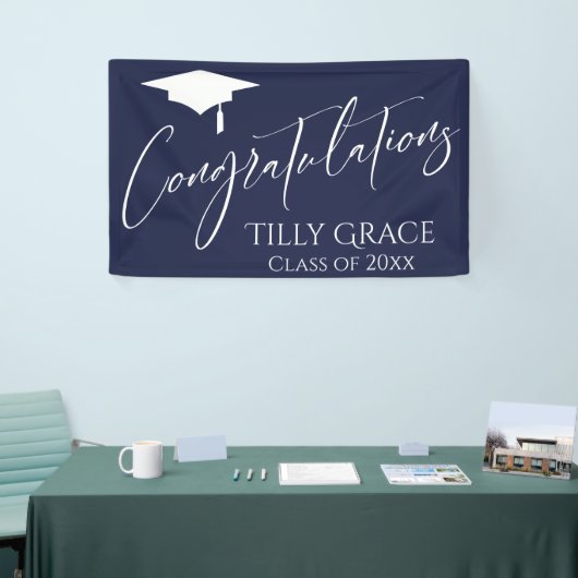 Herzlichen Glückwunsch Graduate Class of White on  Banner (Messeveranstaltung)