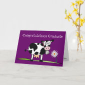 Herzlichen Glückwunsch Graduate Cow Karte (Gelbe Blume)