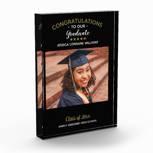 Herzlichen Glückwunsch Graduate Custom Foto Abschl (Links)