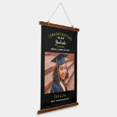 Herzlichen Glückwunsch Graduate Custom Foto Abschl Wandteppich Mit Holzrahmen (Gewinkelt)
