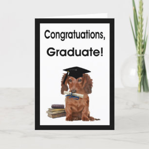 Herzlichen Glückwunsch Graduate - Dackel in Grad C Karte