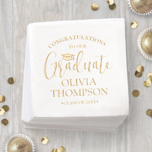 Herzlichen Glückwunsch Graduate Elegante Moderner  Servietten Mit Folie